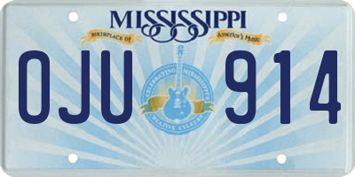 MS license plate OJU914