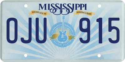 MS license plate OJU915