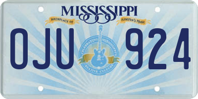 MS license plate OJU924