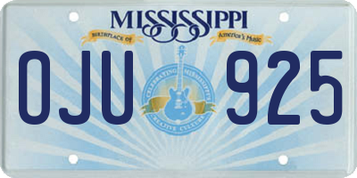 MS license plate OJU925