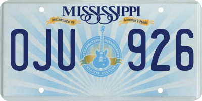 MS license plate OJU926