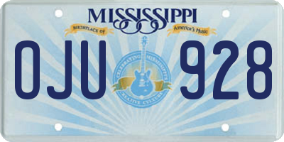 MS license plate OJU928