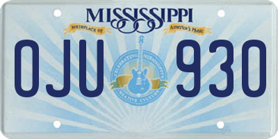 MS license plate OJU930