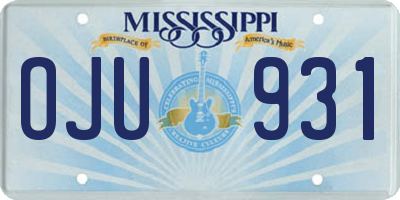 MS license plate OJU931