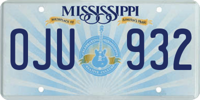 MS license plate OJU932