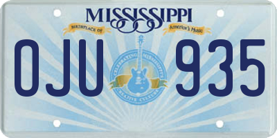 MS license plate OJU935