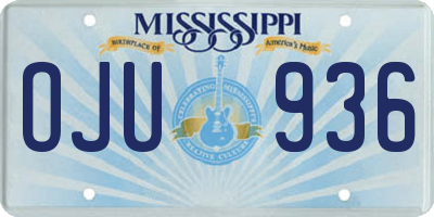 MS license plate OJU936