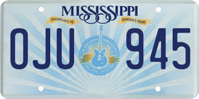 MS license plate OJU945