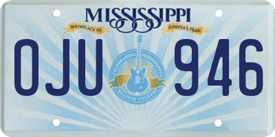 MS license plate OJU946