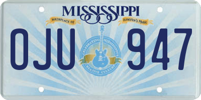 MS license plate OJU947