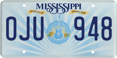 MS license plate OJU948