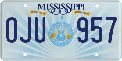 MS license plate OJU957