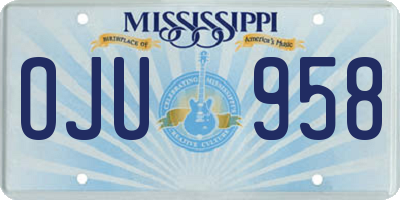 MS license plate OJU958