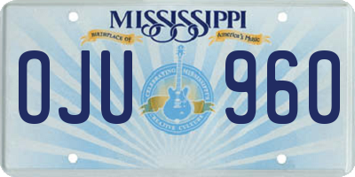 MS license plate OJU960