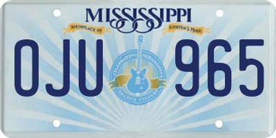 MS license plate OJU965