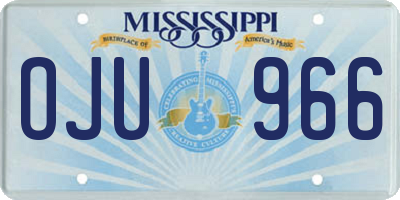 MS license plate OJU966