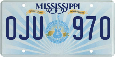 MS license plate OJU970