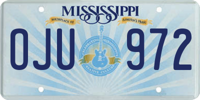 MS license plate OJU972