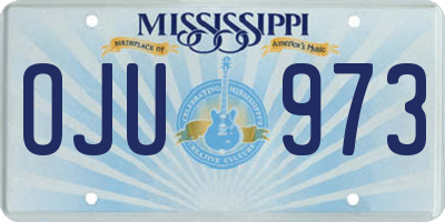 MS license plate OJU973