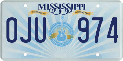 MS license plate OJU974