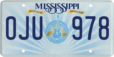 MS license plate OJU978