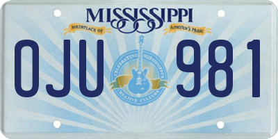 MS license plate OJU981