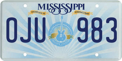 MS license plate OJU983