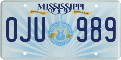 MS license plate OJU989