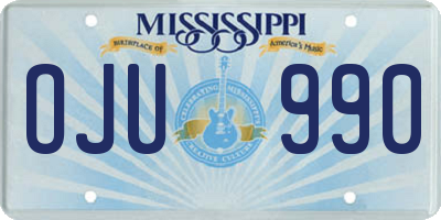 MS license plate OJU990