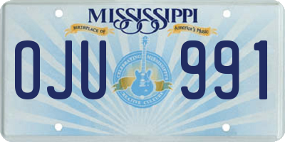 MS license plate OJU991