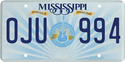 MS license plate OJU994