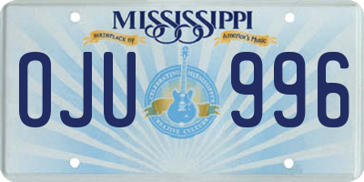 MS license plate OJU996
