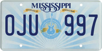 MS license plate OJU997