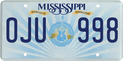 MS license plate OJU998