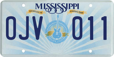 MS license plate OJV011