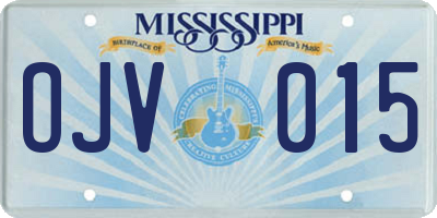MS license plate OJV015