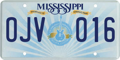 MS license plate OJV016