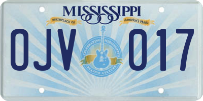 MS license plate OJV017