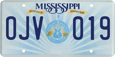 MS license plate OJV019