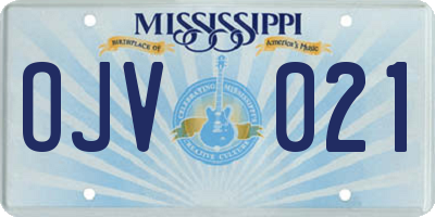 MS license plate OJV021