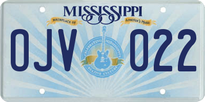 MS license plate OJV022