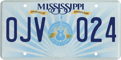 MS license plate OJV024