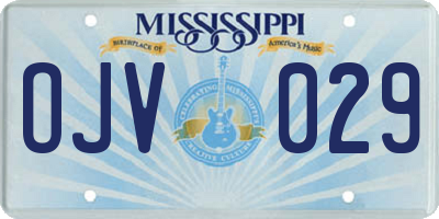 MS license plate OJV029