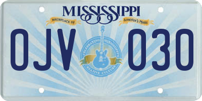 MS license plate OJV030
