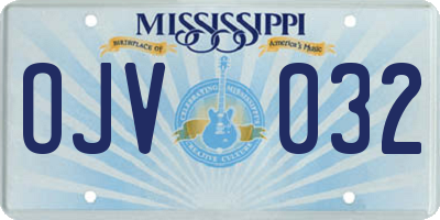 MS license plate OJV032