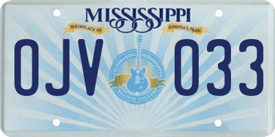 MS license plate OJV033