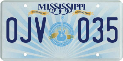 MS license plate OJV035