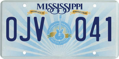 MS license plate OJV041