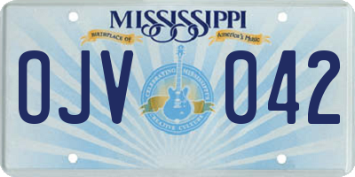 MS license plate OJV042