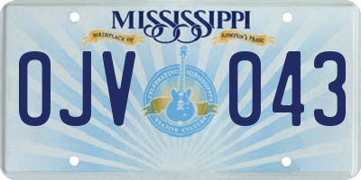 MS license plate OJV043